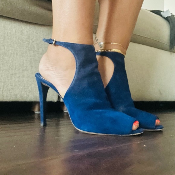 Prada Size 40 Blue Suede Bootie - Picture 2 of 7